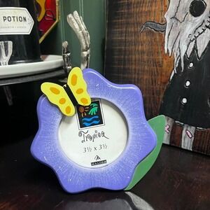 Purple Flower butterfly small photo picture frame entomology bugs cottage